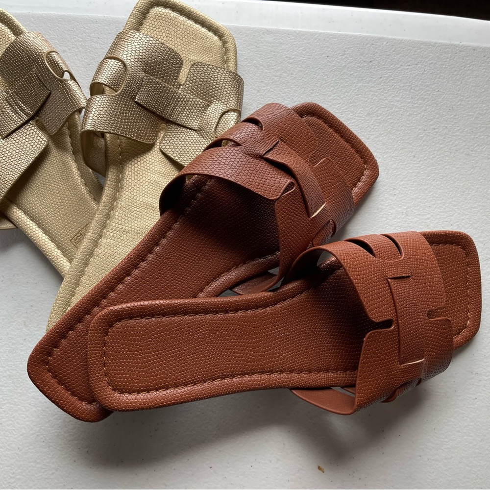 Brown and Gold Sandals-2 for 1 price